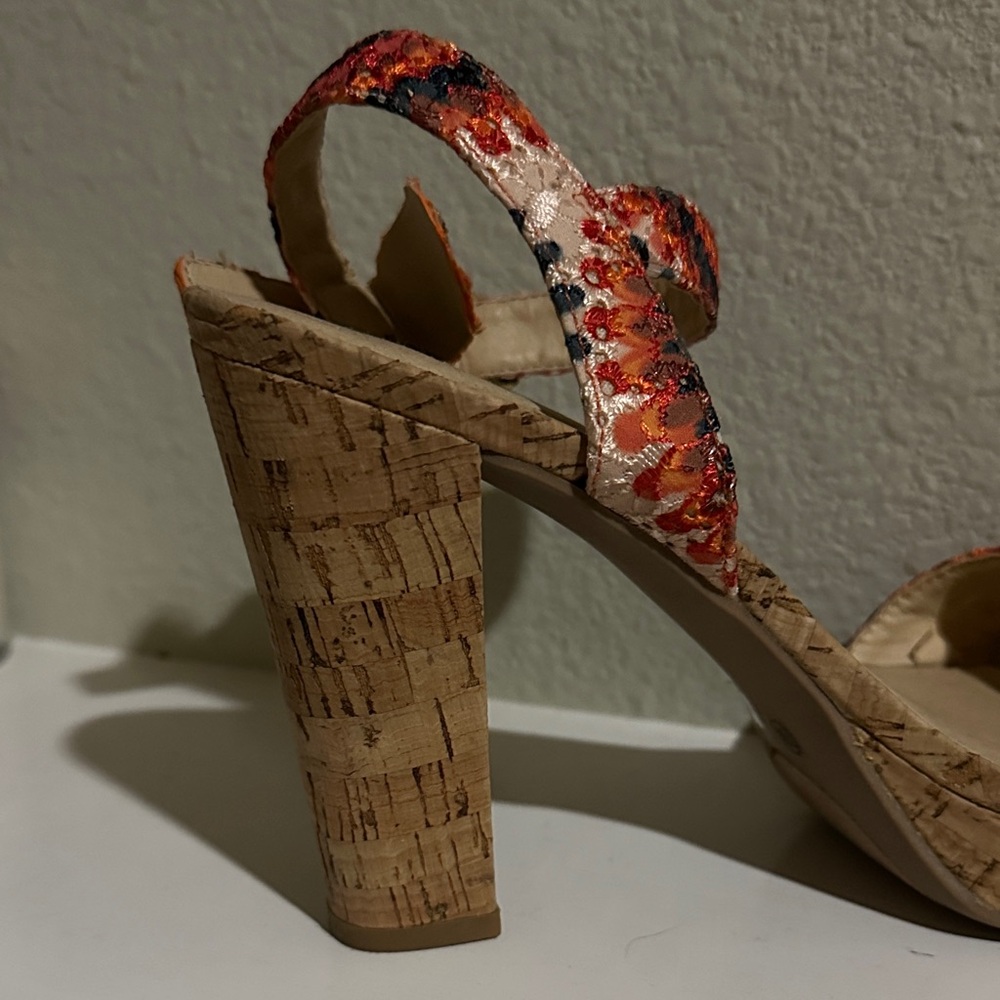 Chinese Laundry Cork Heel Sandals - Red and Black
